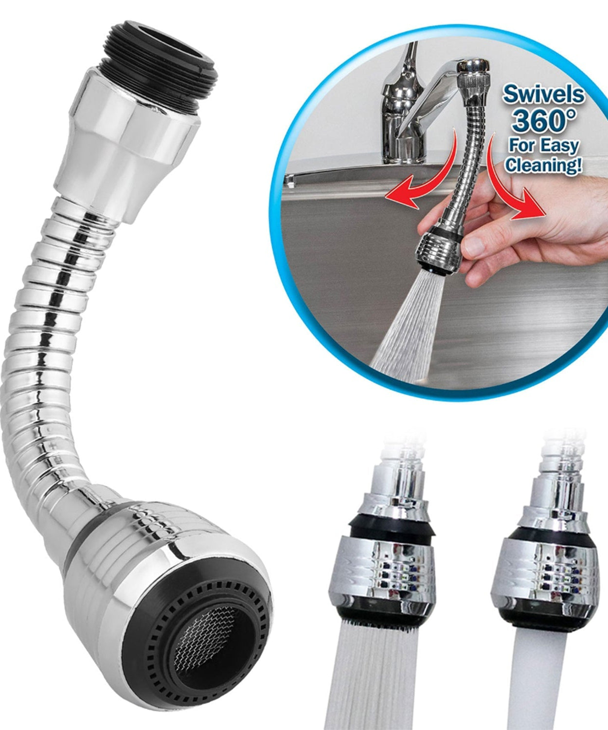 Detailed view of a water sprayer with a flexible nozzle, designed for efficient watering.