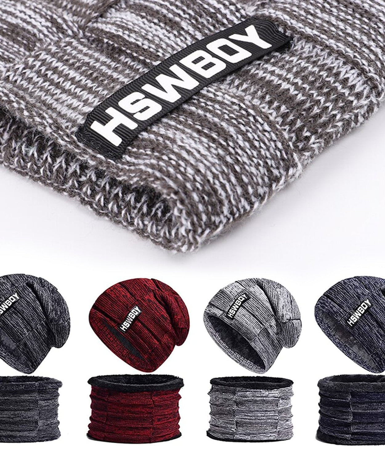 Ultra Soft Unisex Woolen Beanie Cap Plus Muffler Scarf