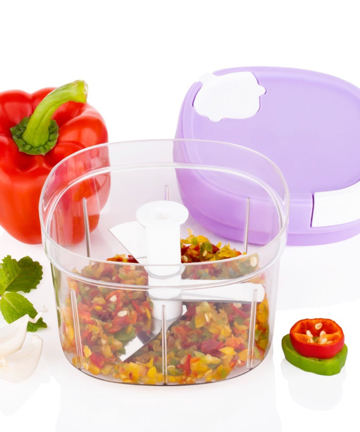 Chopper and slicer with a durable design and easy-to-use handle