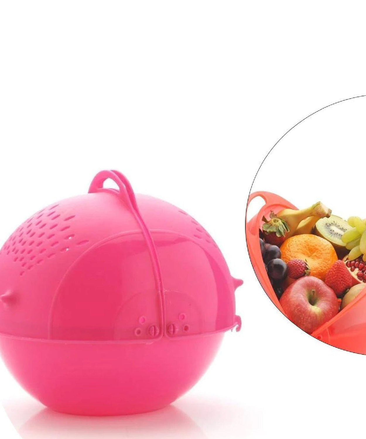 Ganesh plastic fruit and vegetable basket, shown from various angles.