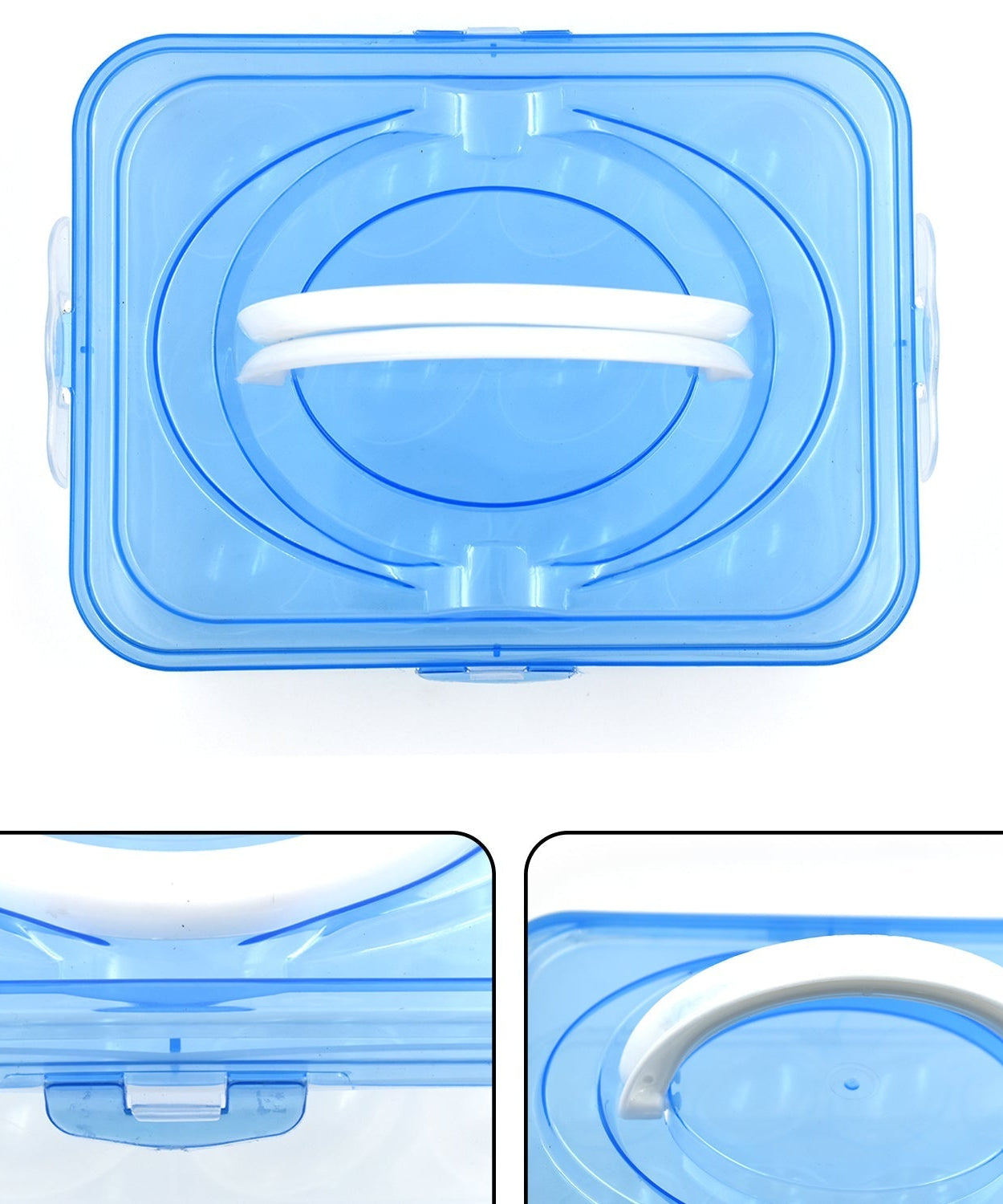 Plastic egg holder with 12 sections for storing eggs safely in the refrigerator