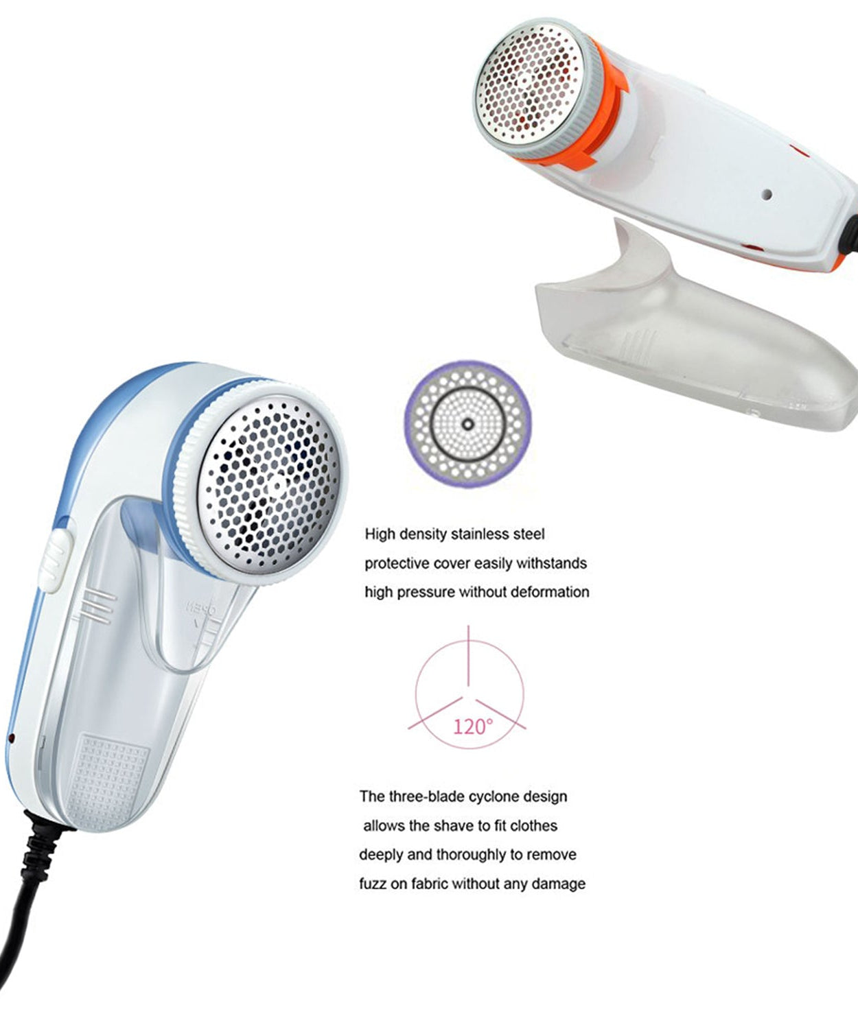 the lint remover's blade and handle, focusing on its functionality