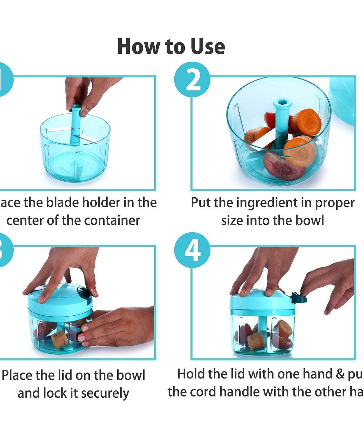 Ganesh Quick Vegetable Chopper, 725 ml, different views and details.