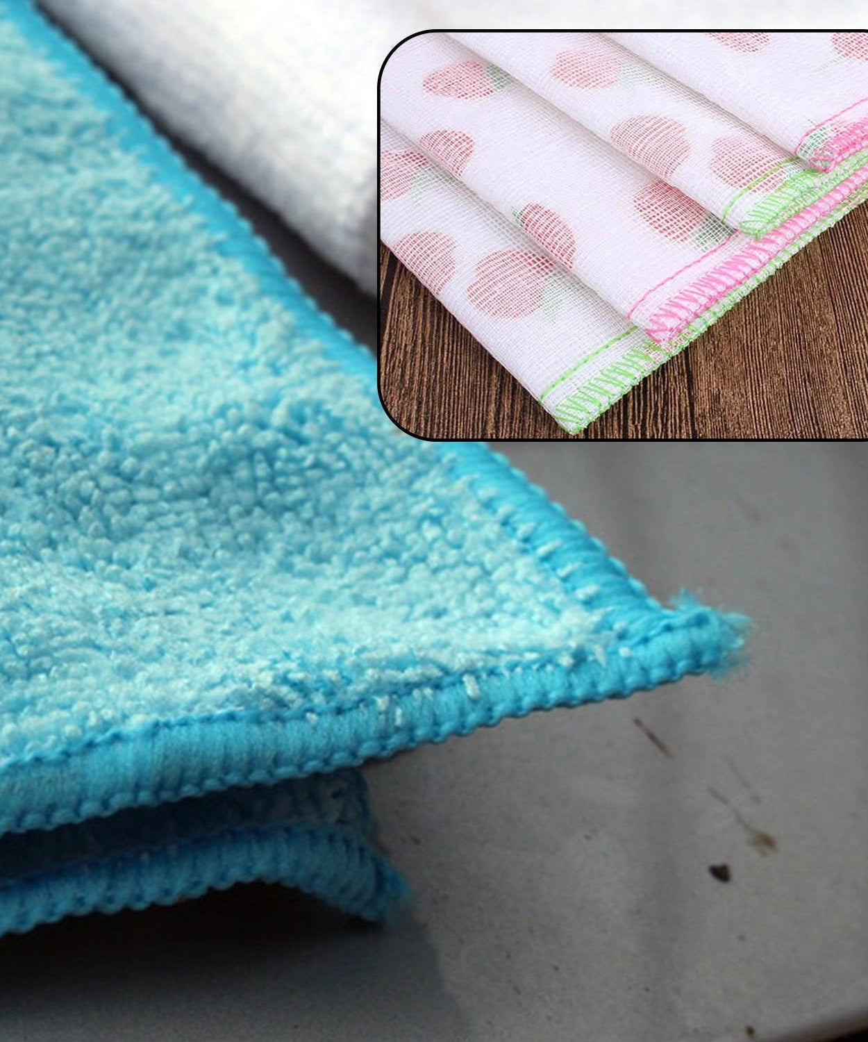 Bulk microfiber cleaning cloths, 24 pieces for effective household cleaning.