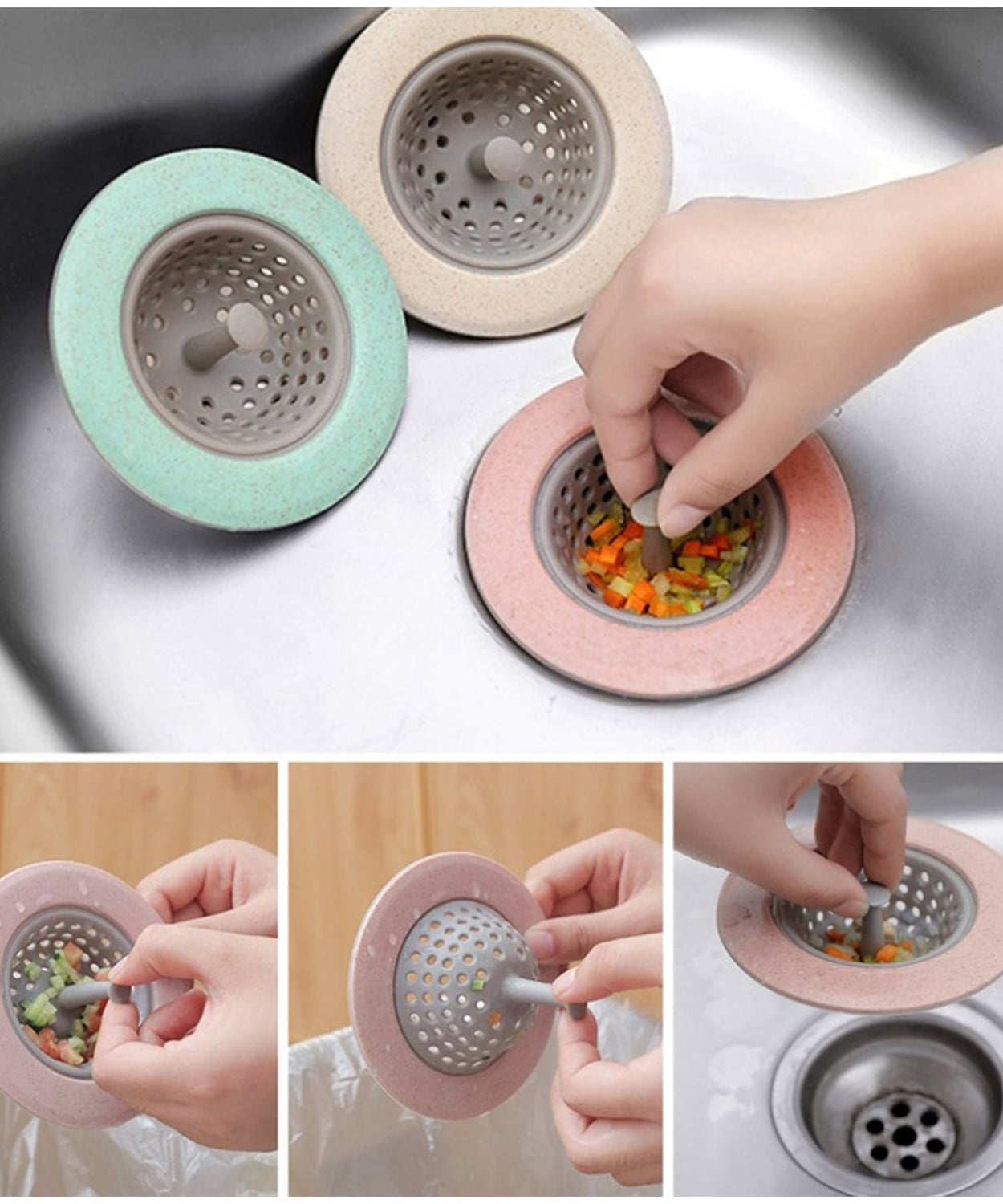 Sink drainer, flexible silicone kitchen strainer
