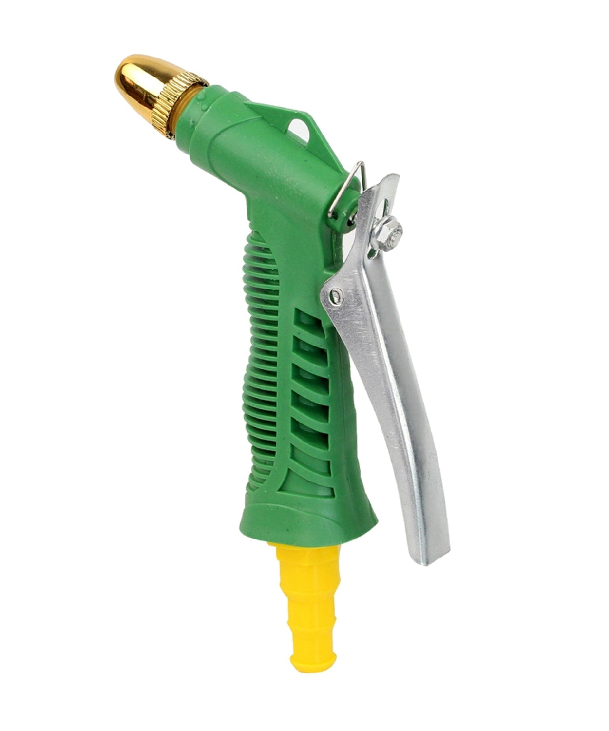 Durable hose nozzle with water lever spray.