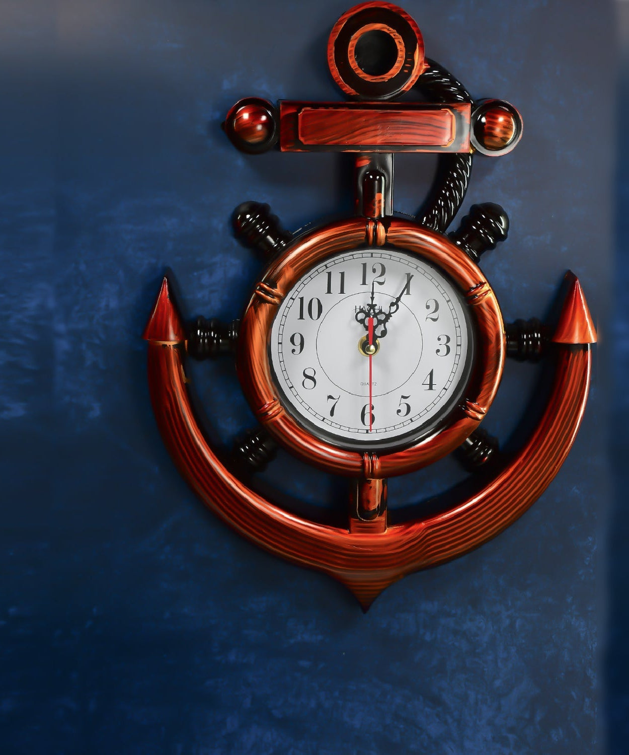 Anchor-themed wall clock for home decoration.