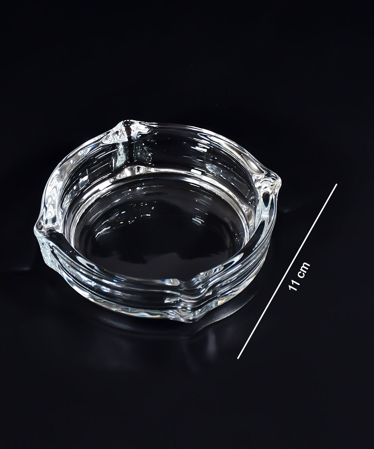Decorative crystal ashtray for home decor.