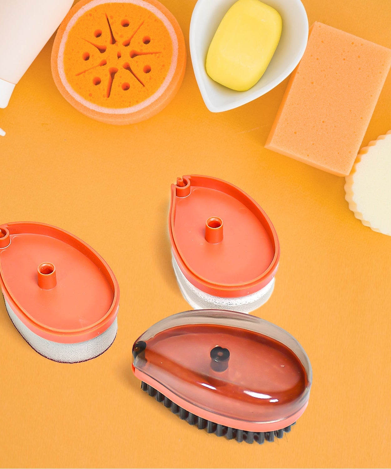 Plastic Wet and Dry Brush for home  (Multicolor, 3 Units)