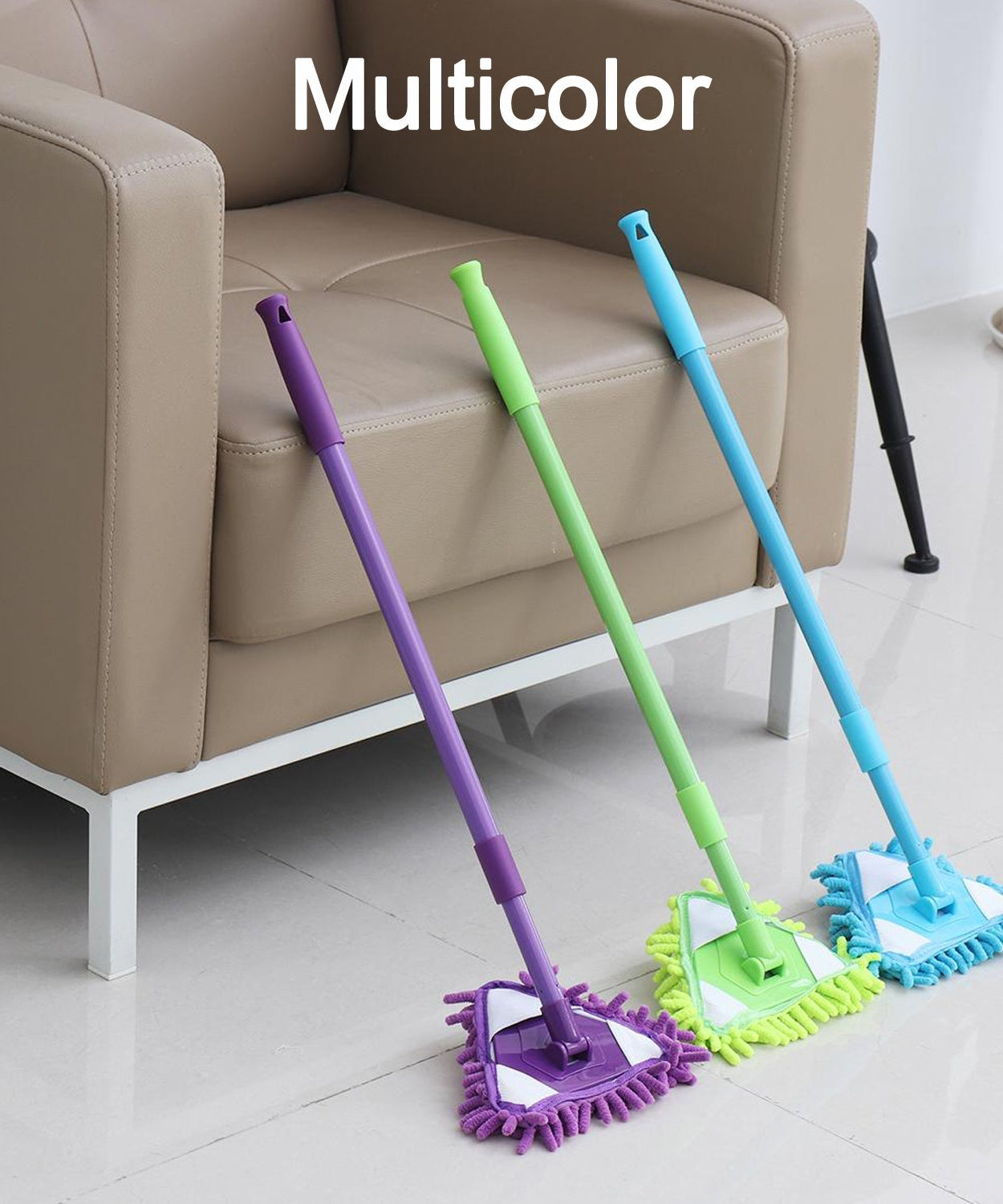 Image of a triangle mop with stainless steel and adjustable features for efficient cleaning.