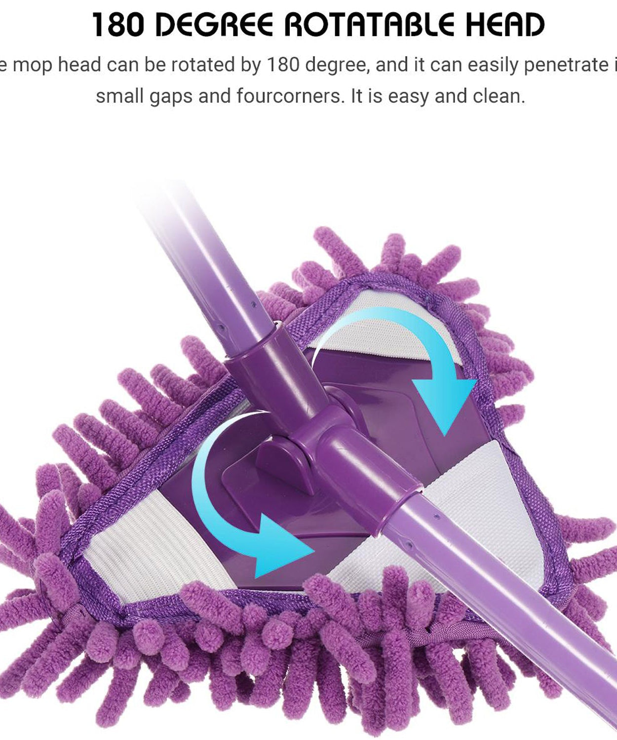 Adjustable mop with stainless steel for effective floor cleaning and durability.