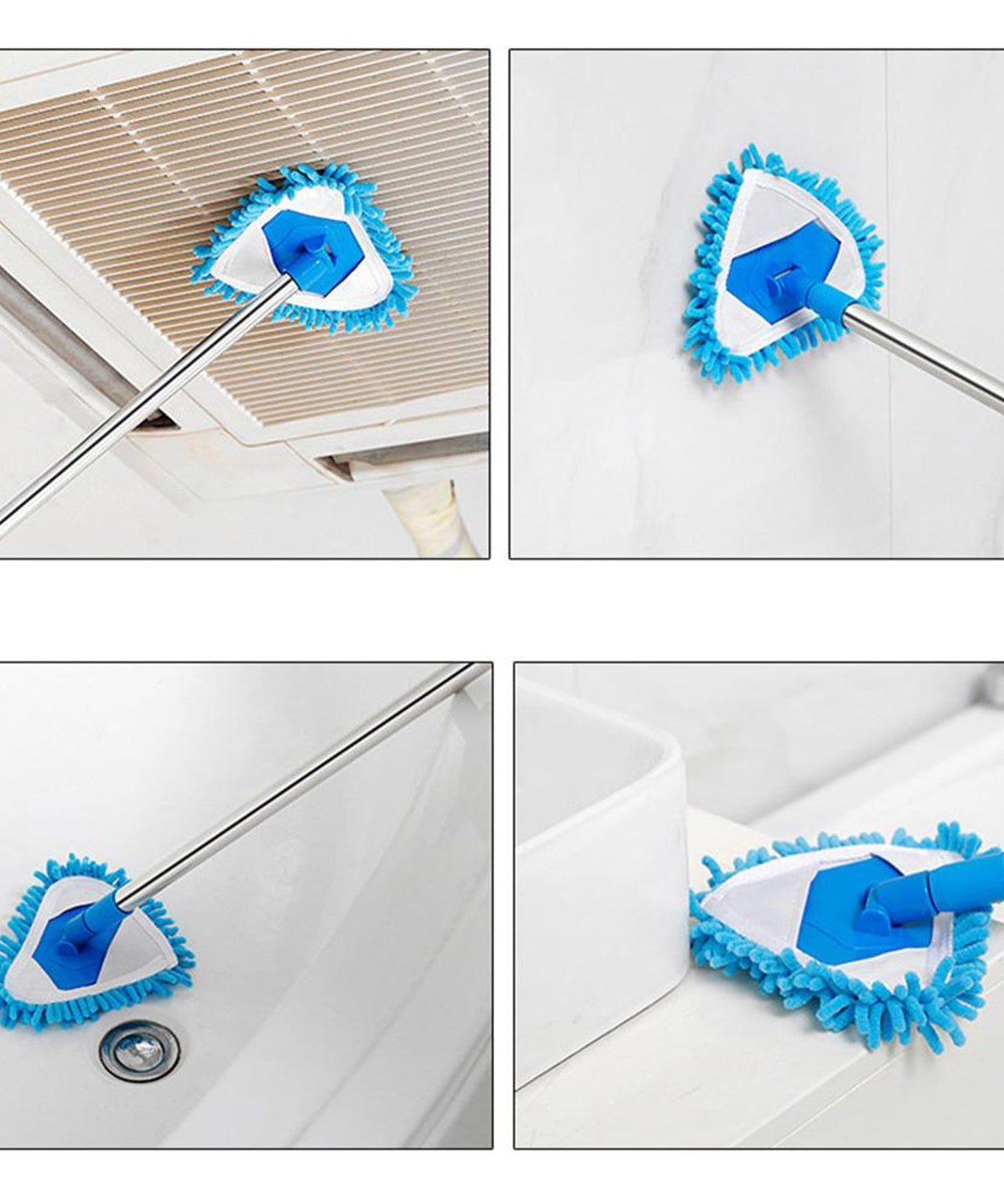 High-quality adjustable mop with a stainless steel frame for comprehensive floor cleaning.