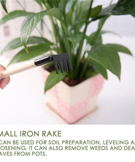 Trowel, shovel, rake for children's gardening