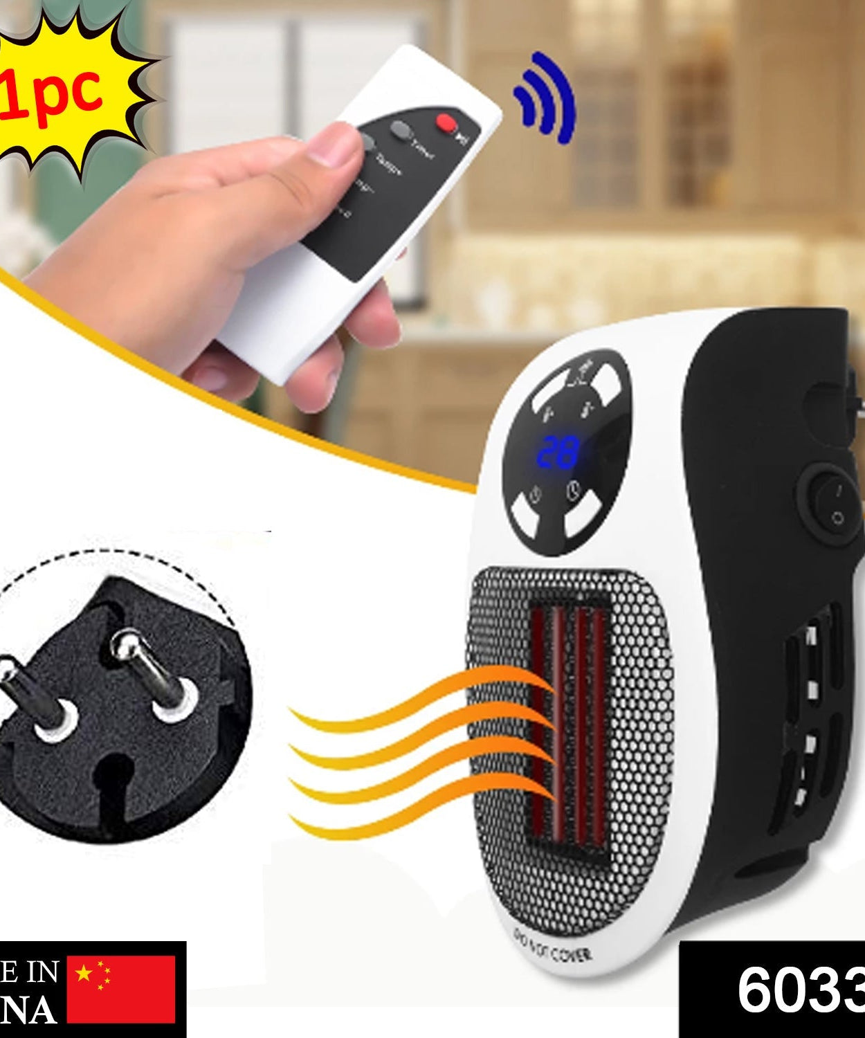 Compact desktop fan heater for home use