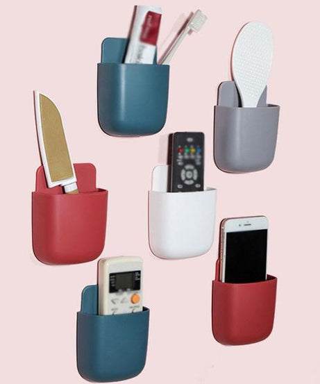 Remote storage organizer, wall mounted, multicolour.