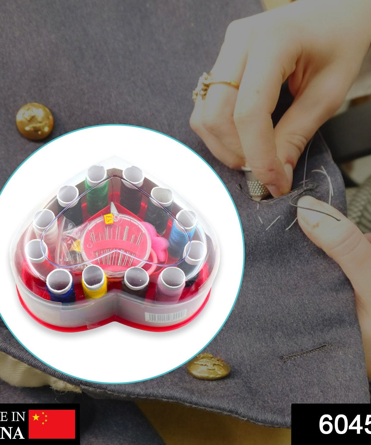 Sewing box in heart shape for storing tools