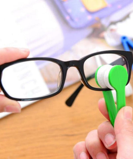 Compact microfiber lens cleaner for glasses, easy to carry.