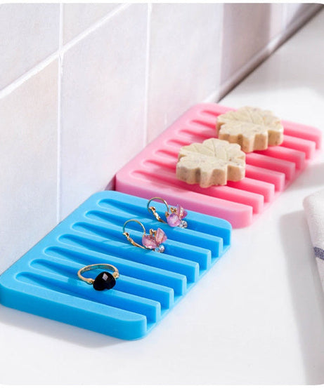 Silicone soap dish with a modern design
