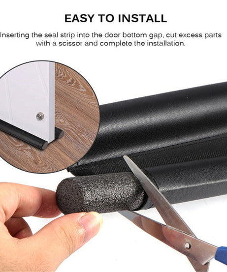 Door draft guard, twin seal design to prevent cold air entry