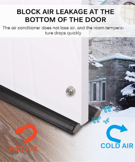 Draught guard for door, twin seal to block air leaks