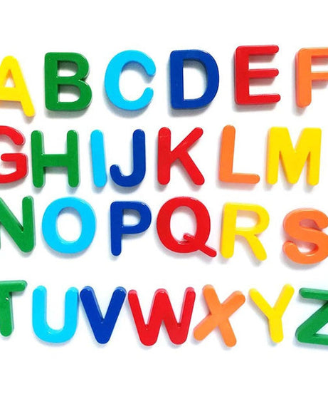 Set of colorful magnetic letters