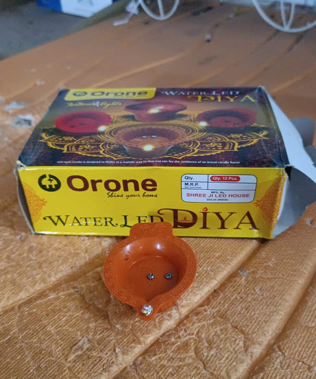 Flower Water Sensor Diyas for Diwali Decoration, Diwali (12 Pcs Set)