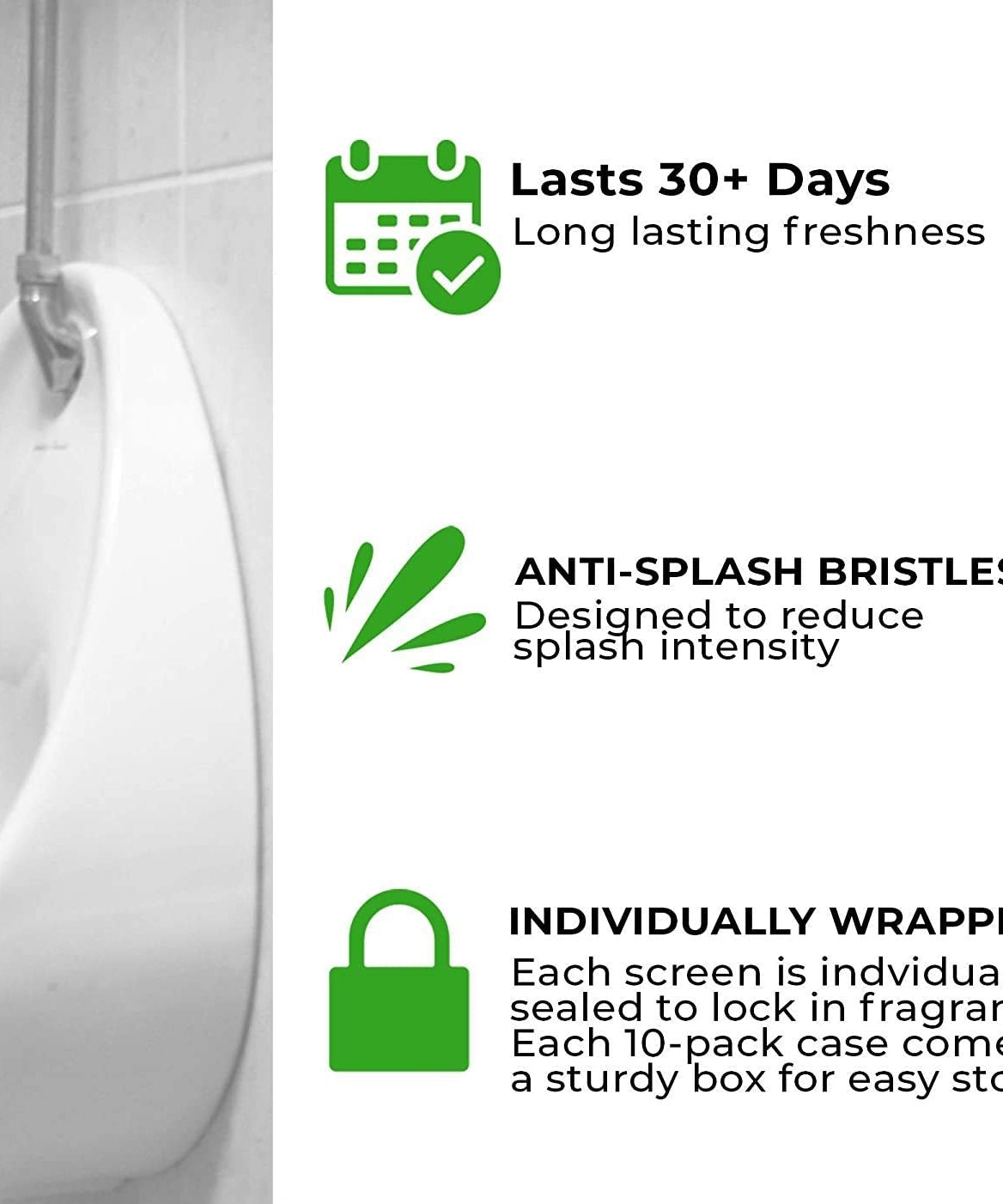 Round anti-splash mat for urinals.