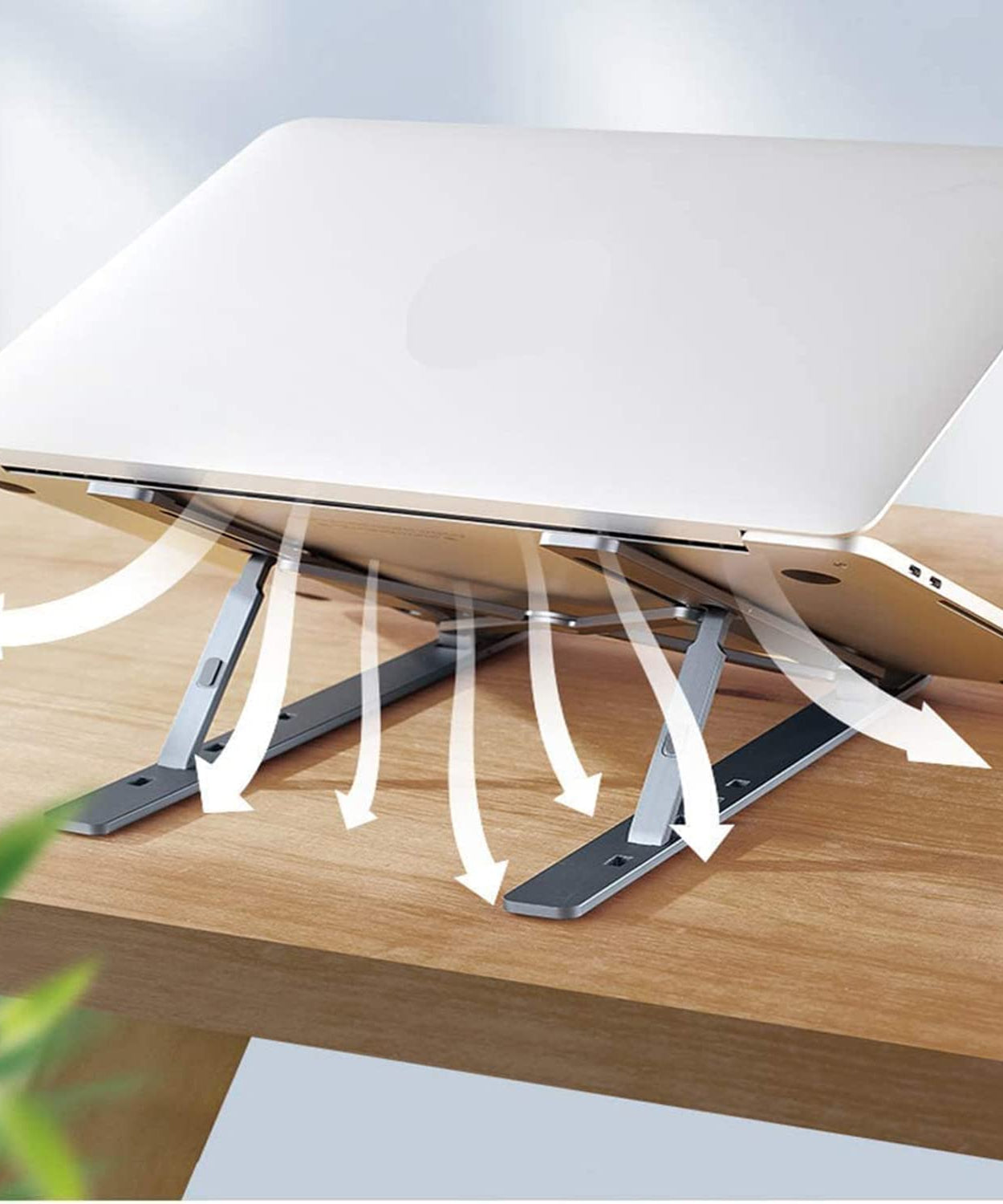 Metal Portable Laptop Stand – 6-Angle Adjustable Riser for Laptops, Phones & Tablets