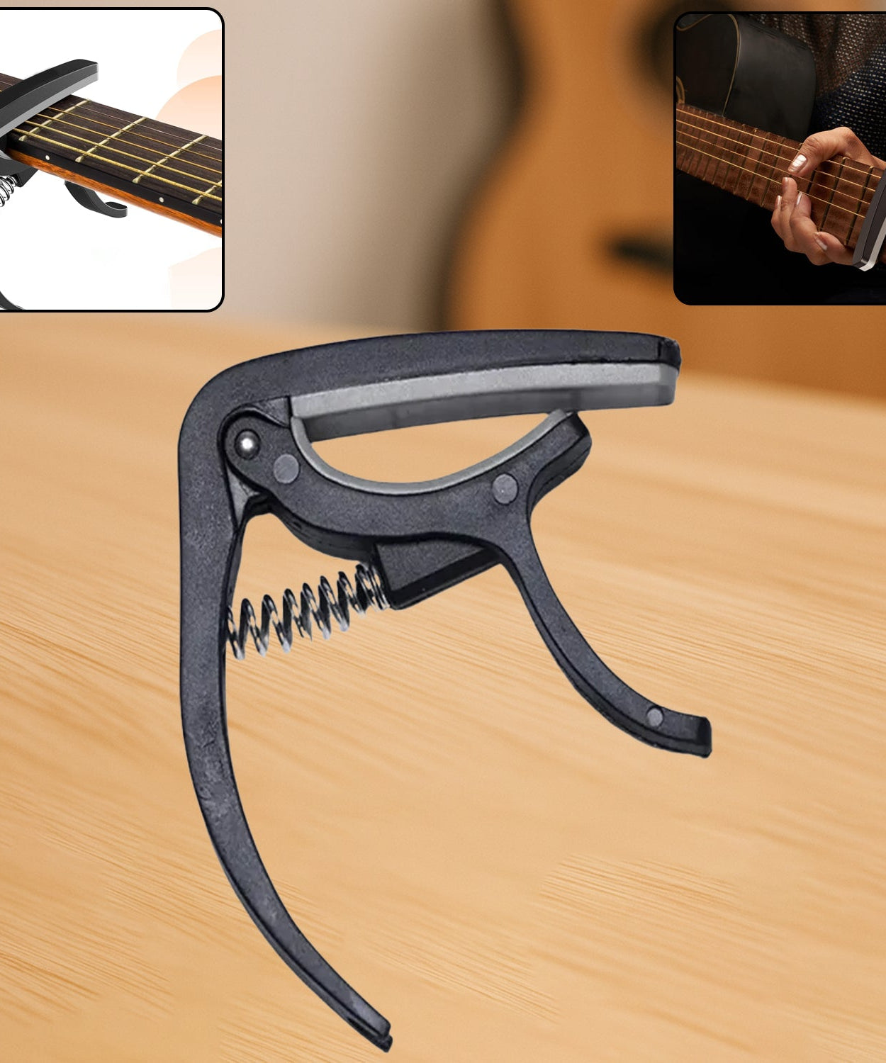 Guitar Capo with Pickup Stand, Soft for Acoustic and Electric Guitar Ukulele Mandolin Banjo Guitar Accessories