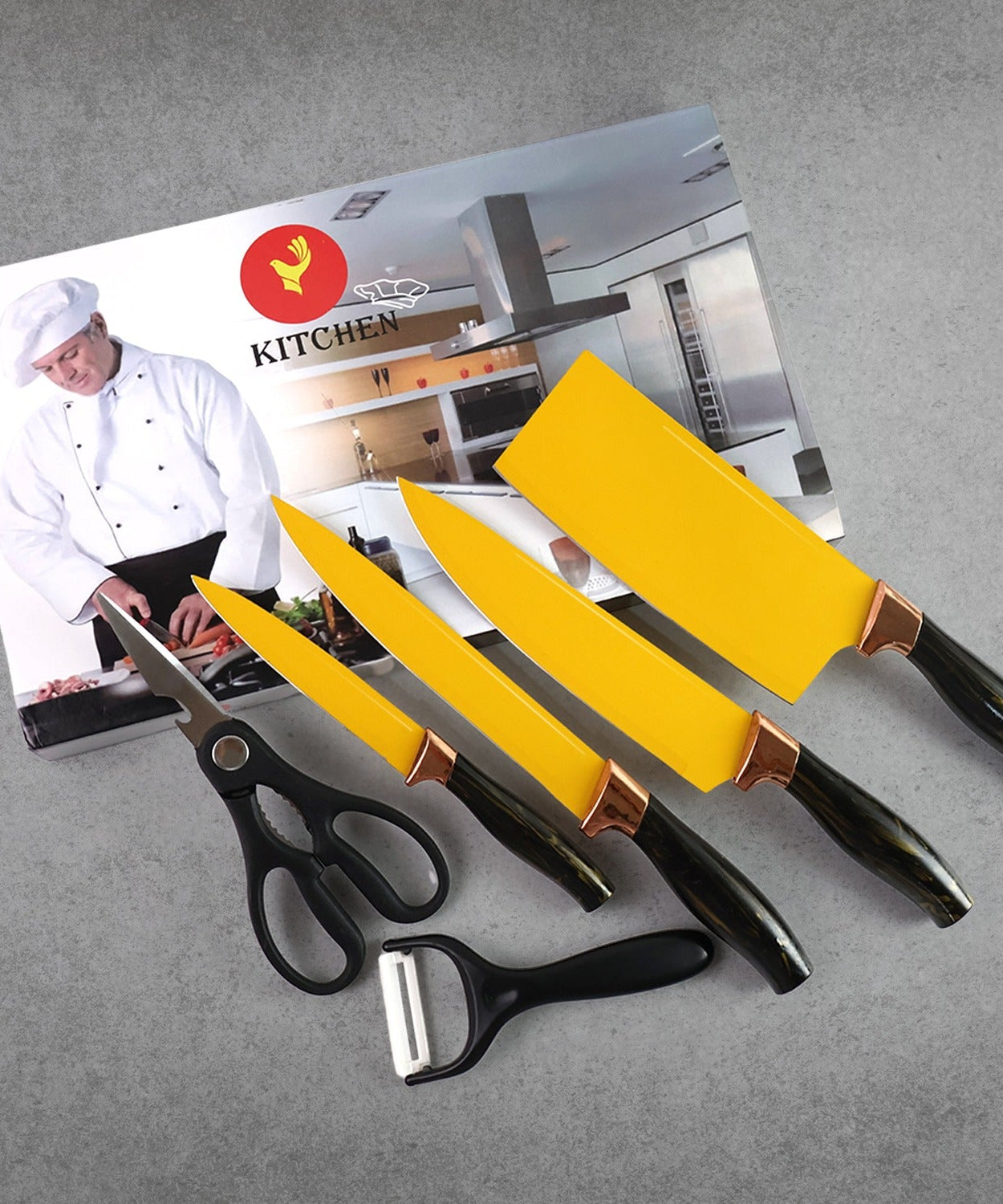 6 Pcs Professional Kitchen Knife Set with Chef Knives