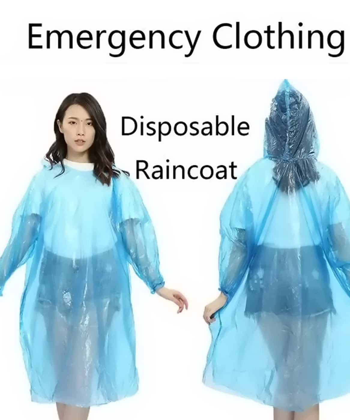 Waterproof raincoat for adults, portable and button-up design.