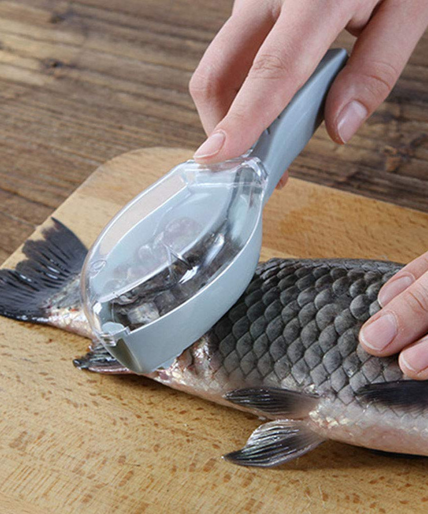 Multi-functional fish scale scraper and skin peeler.