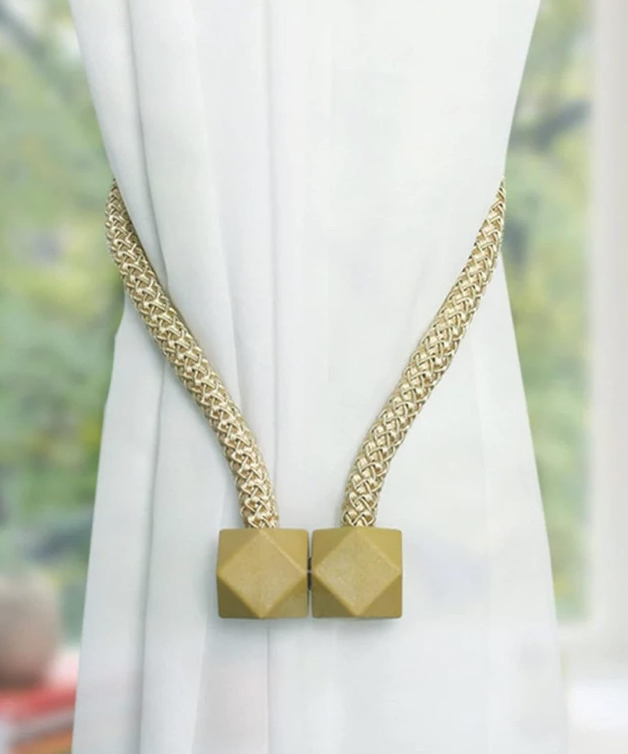 Elegant pearl tiebacks for curtains, non-magnetic