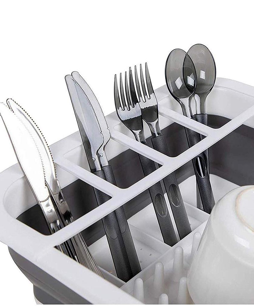 Collapsible silicone rack for drying dishes and storing utensils