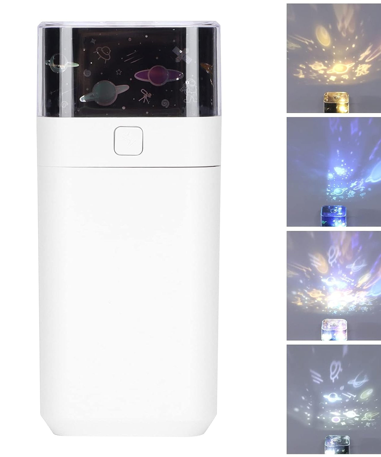 LED projector with star patterns and humidifier feature