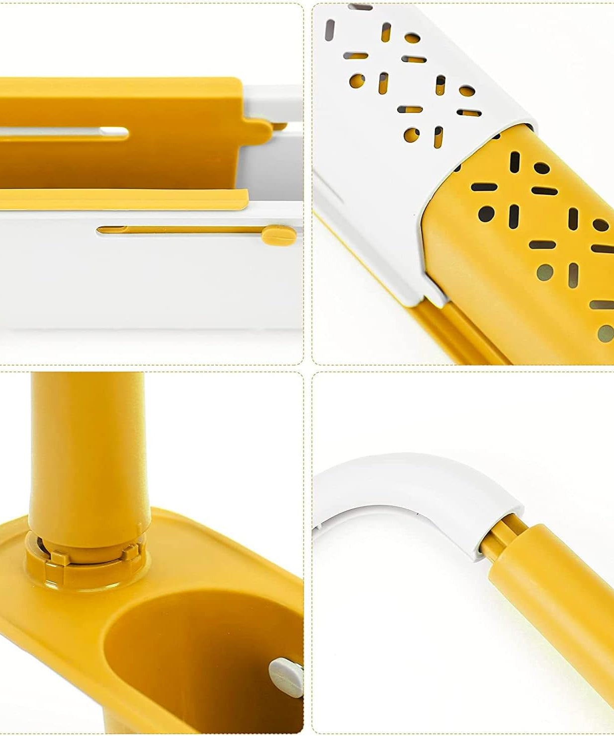 Telescopic Sink Storage Rack Material Kitchen Rag Rack Dishwashing Organizer Shelf Drain Basket Pp Under Sink Organizers ( Mic Color 1 Pc)