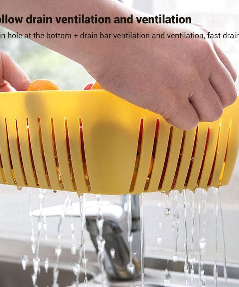 Double layer basket for washing and draining food items