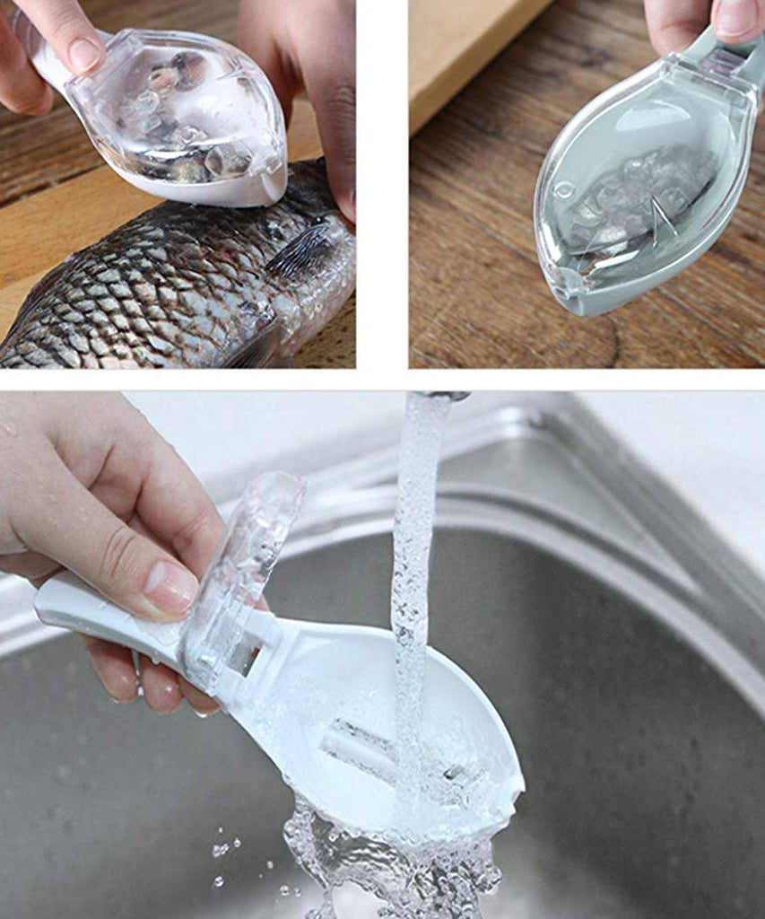 Kitchen fish scale scraper with efficient skin peeling function.