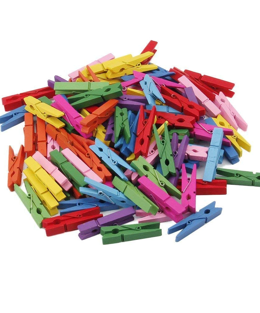 Large multipurpose wooden cloth clips, pack of 500 pieces