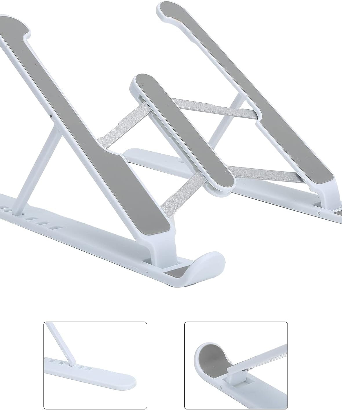 Tablet stand with adjustable angles and foldable legs