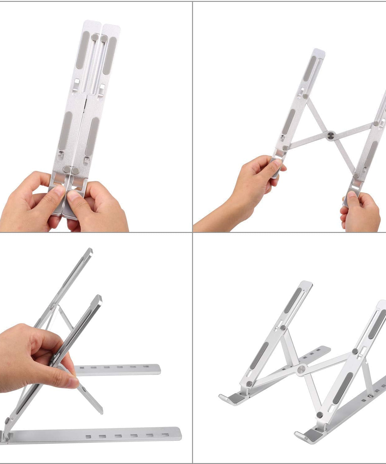 Metal Portable Laptop Stand – 6-Angle Adjustable Riser for Laptops, Phones & Tablets