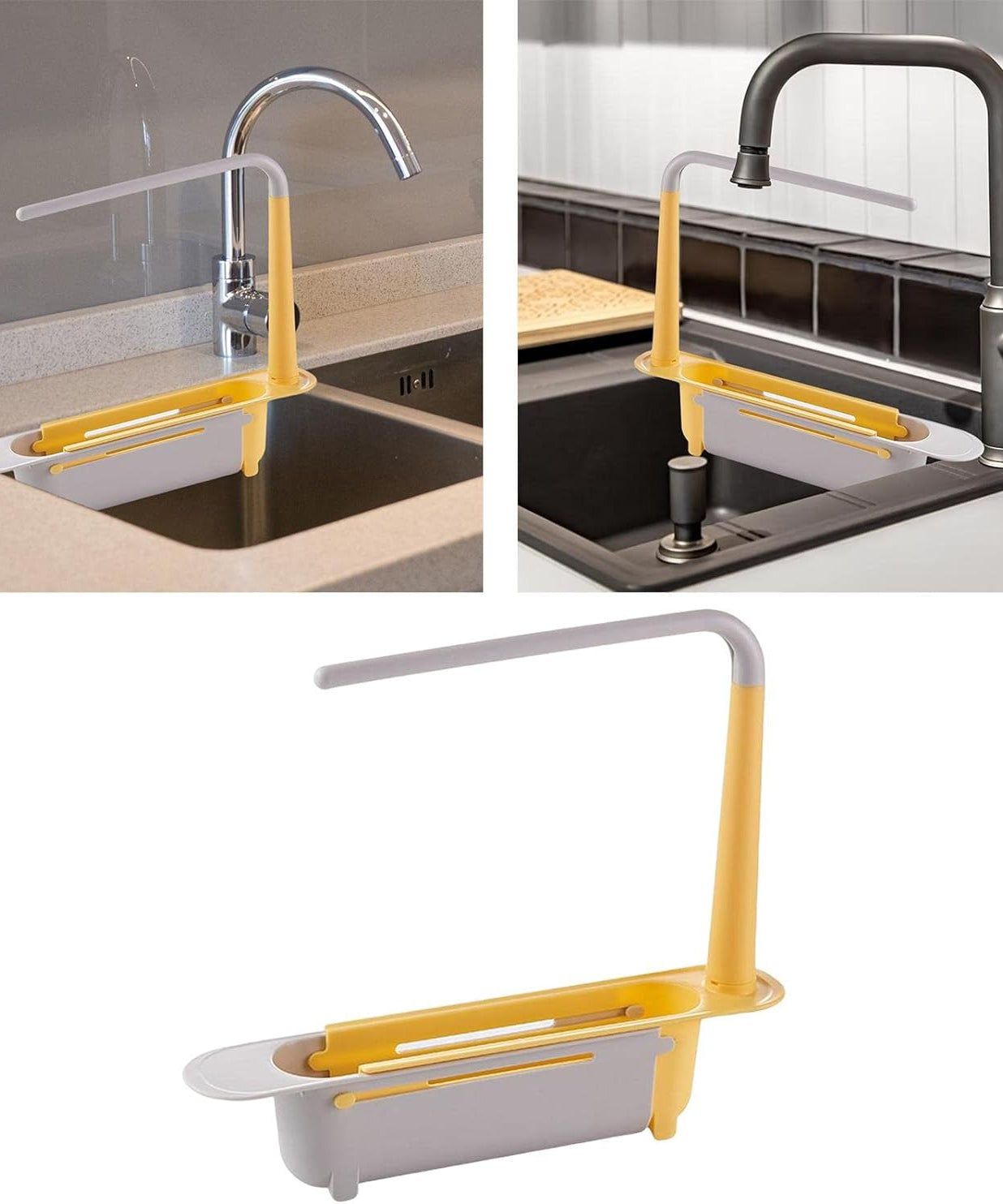 Telescopic Sink Storage Rack Material Kitchen Rag Rack Dishwashing Organizer Shelf Drain Basket Pp Under Sink Organizers ( Mic Color 1 Pc)
