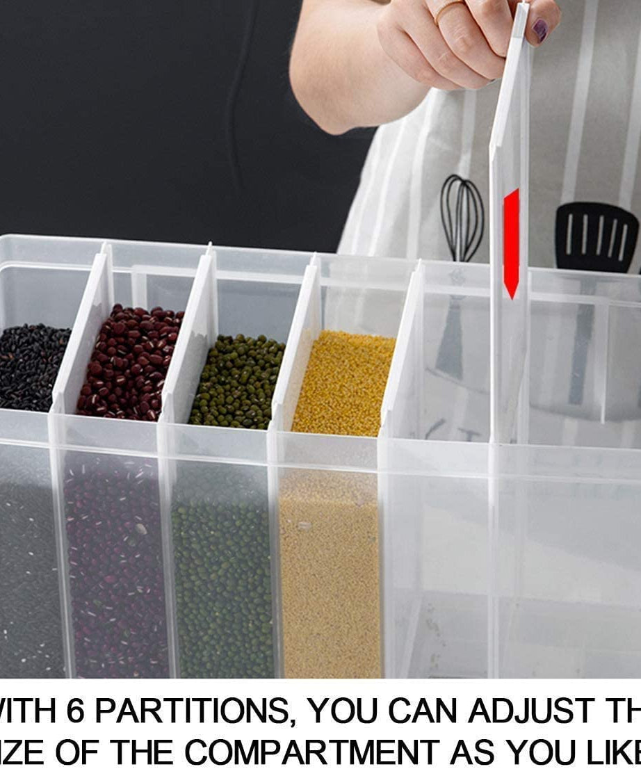 Wall-mounted grain dispenser, easy press storage for cereals