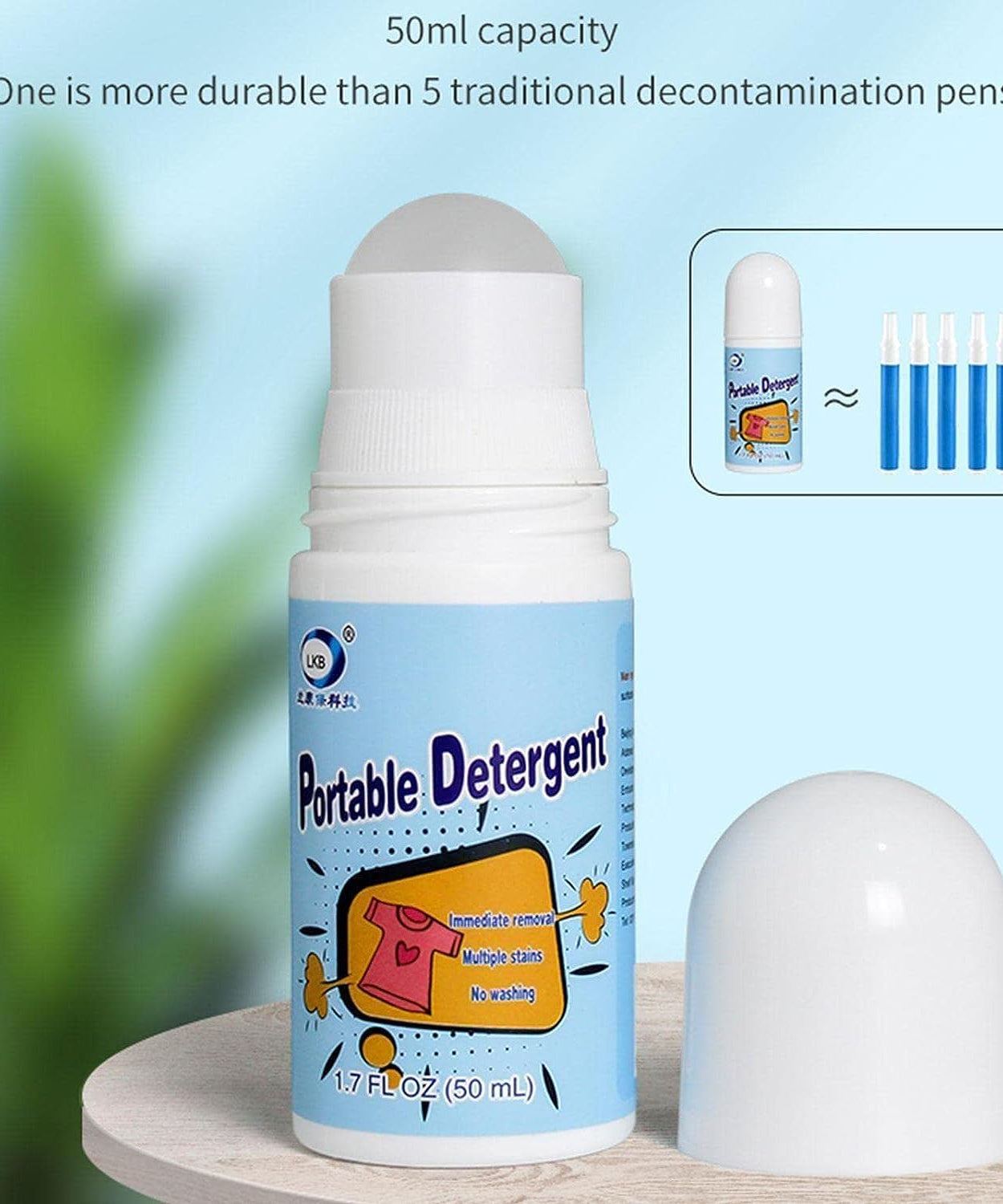 Clothes Stain Remover Bead Design Emergency Stain Rescue Roller Cleaner for Natural Fabric Removes Oil Almost All Types of Fabrics