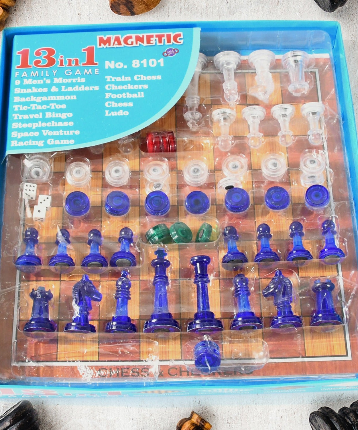 13 in 1 Family Board Game Chess, Snakes & Ladders, Ludo, Tic-Tac-Toe, Checkers, Travel Bingo, Football, Space Venture, Steeplechase Set for Kids
