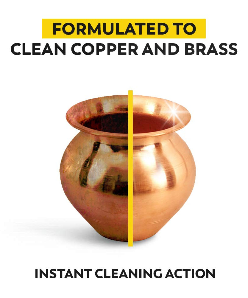 Metal cleaner in a bottle with label.