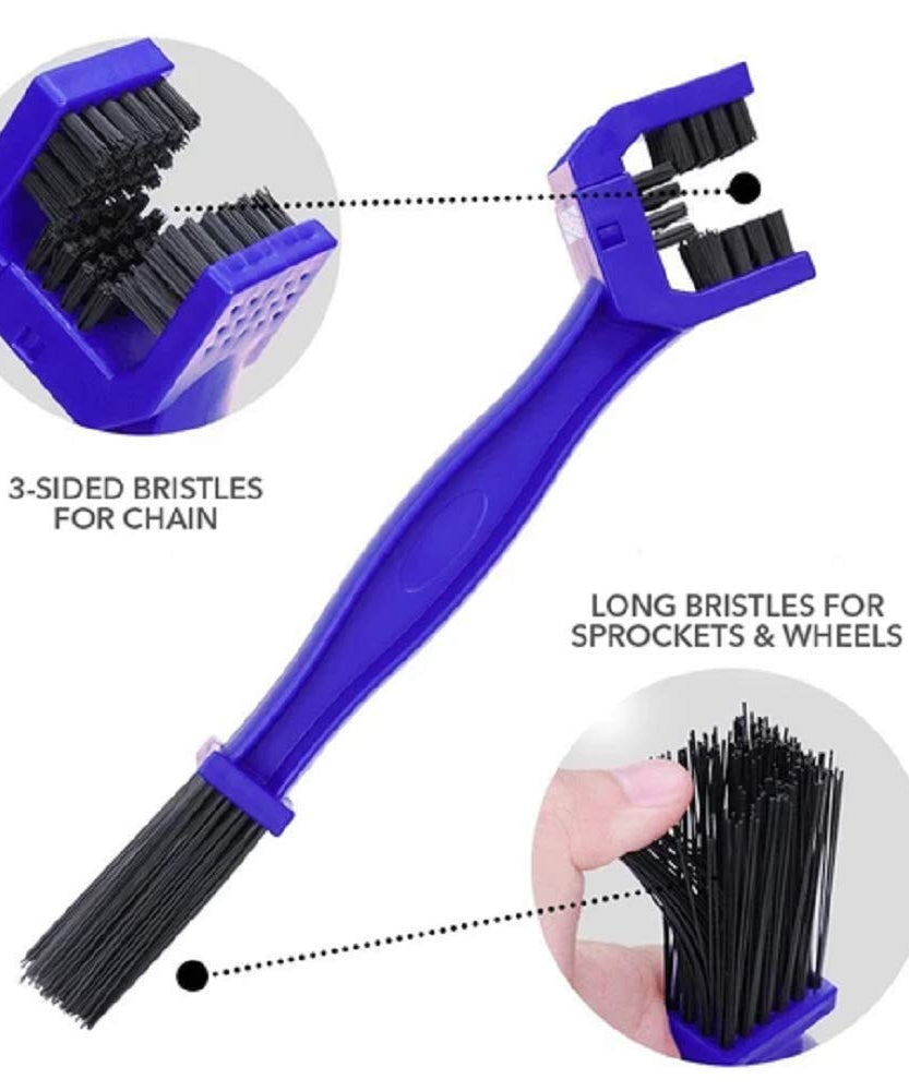 Multi-purpose cycle chain cleaning tool with brush attachment