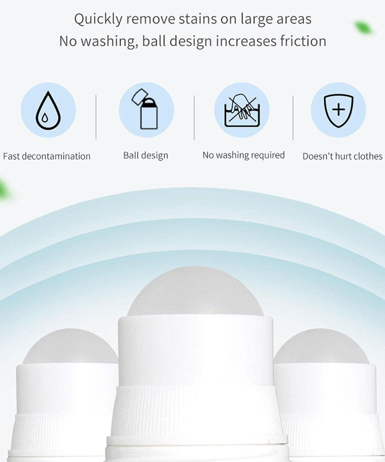 Clothes Stain Remover Bead Design Emergency Stain Rescue Roller Cleaner for Natural Fabric Removes Oil Almost All Types of Fabrics