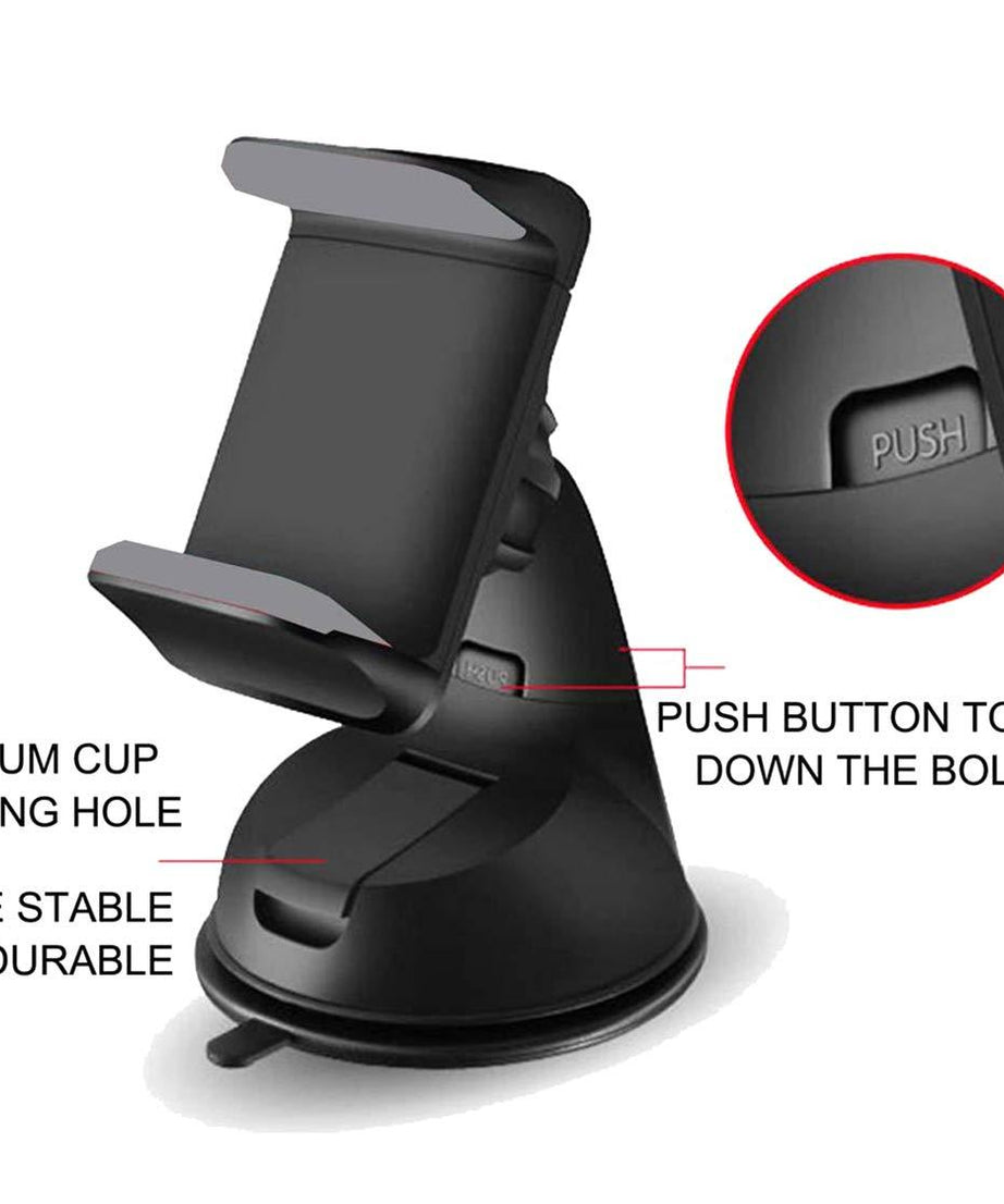 Compact mobile holder with suction base.
