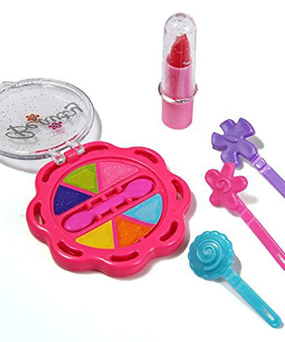 Kids makeup set with suitcase open